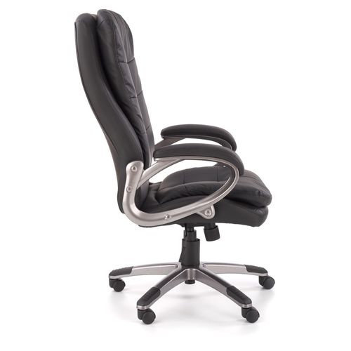 Fauteuil De Bureau En éco-cuir Noir Avec Structure En Métal Chromé Maze