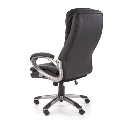 Fauteuil De Bureau En éco-cuir Noir Avec Structure En Métal Chromé Maze