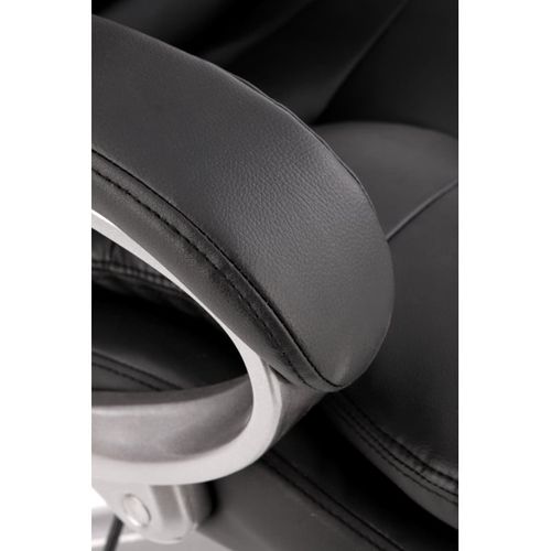 Fauteuil De Bureau En éco-cuir Noir Avec Structure En Métal Chromé Maze
