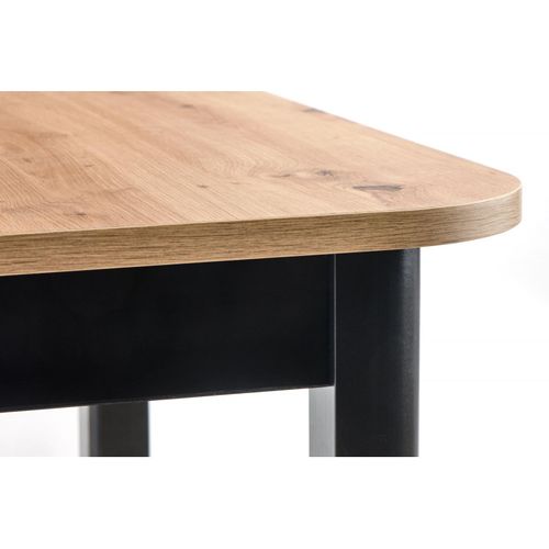 Table à Manger Extensible 160-228 Noire Et Aspect Chêne Brehat