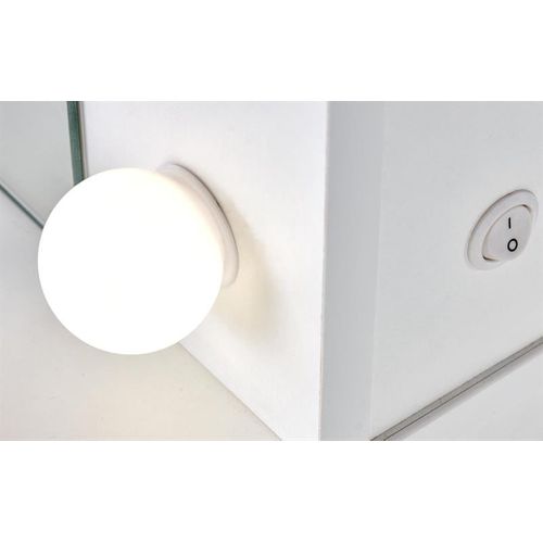 Coiffeuse Design Blanc à LED + Miroir Bromo