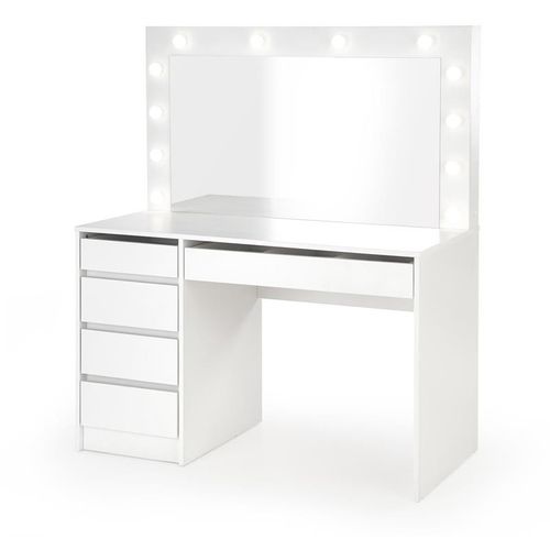 Coiffeuse Design Blanc à LED + Miroir Bromo