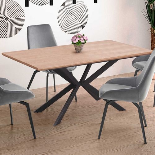 Table De Salle à Manger Extensible Avec Pied Central En Métal Extend