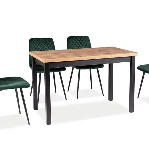 Table à Manger Noir Et Chêne Clair 120 Cm Loka