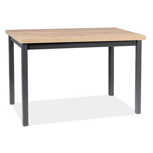 Table à Manger Noir Et Chêne Clair 120 Cm Loka