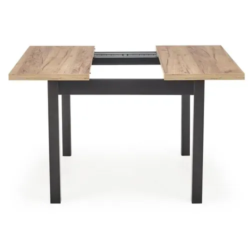 Table à Manger Extensible Carrée Noir et Chêne 90cm Brevla