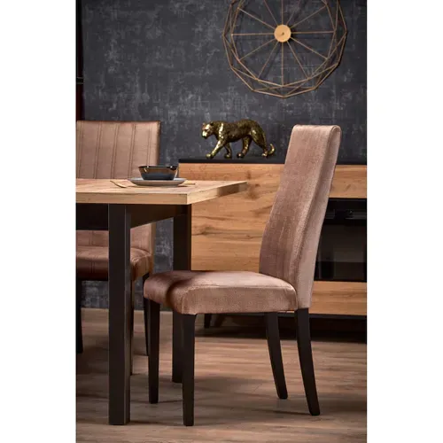 Table à Manger Extensible Carrée Noir et Chêne 90cm Brevla