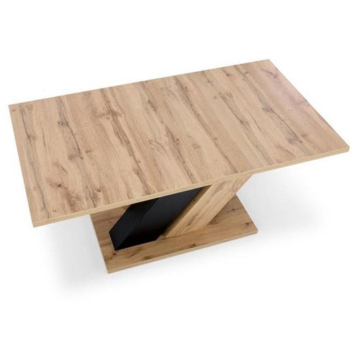 Table à Manger Extensible Noir Et Chêne Wotan 160-200cm Xenori