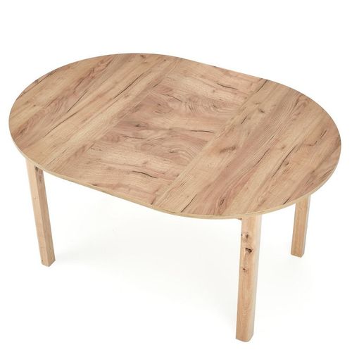 Table à Manger Ronde 100cm Extensible Aspect Chêne Carene