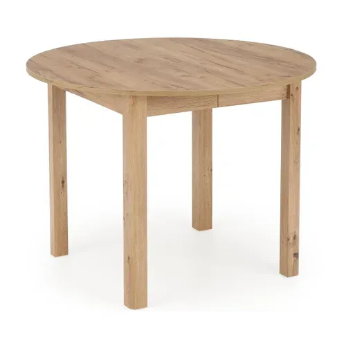 Table à Manger Ronde 100cm Extensible Aspect Chêne Carene