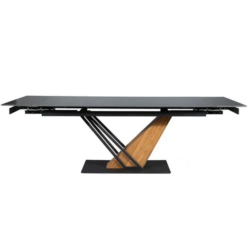 Table Design Extensible Métal et Effet Marbre 180-240cm Viro