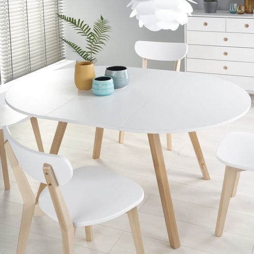 Table Ronde Scandinave Avec Rallonge 102cm Storend - Lot 4 Chaises Storend (360€)