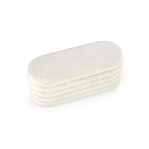 Banc Couleur Crème En Tissu Bouclé Avec Coffre De Rangement Nikola