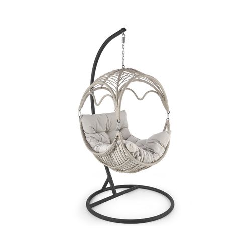 Fauteuil Suspendu Gris Clair En Rotin Synthétique Gardena