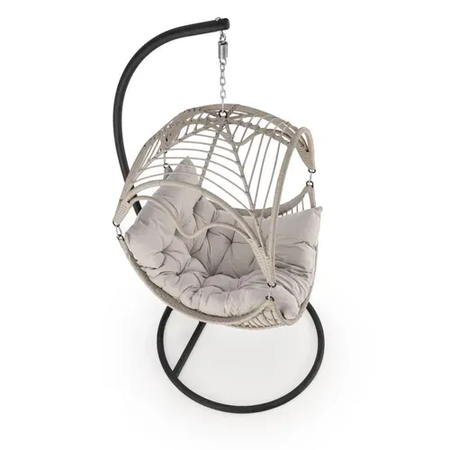 Fauteuil Suspendu Gris Clair En Rotin Synthétique Gardena
