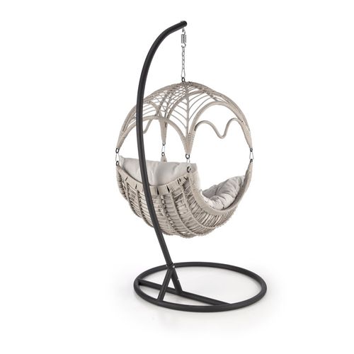 Fauteuil Suspendu Gris Clair En Rotin Synthétique Gardena