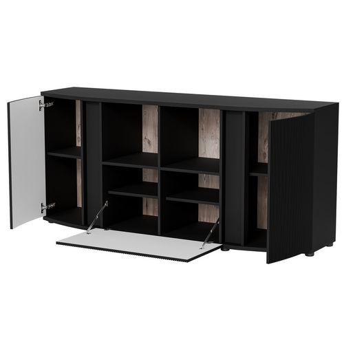 Buffet Bas Design Noir Avec Façade Arrondie Looping