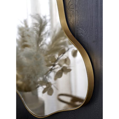 Miroir Mural Aluminium Doré 56 X 90 Cm Ely