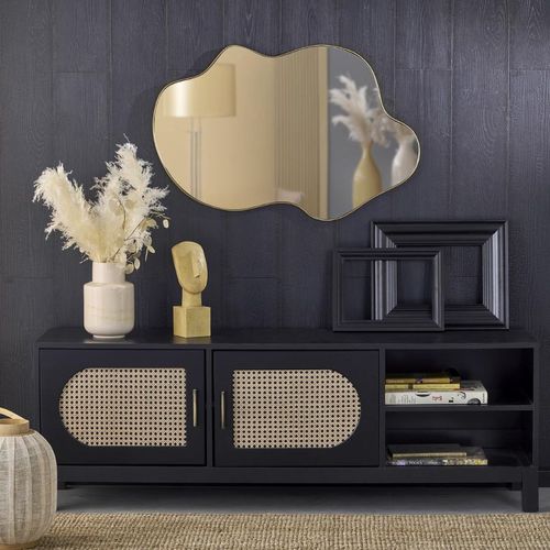Miroir Mural Aluminium Doré 56 X 90 Cm Ely