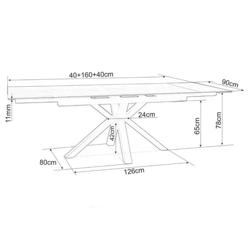 Table Design Céramique Effet Marbre Blanc 160-240 Cm Gatien
