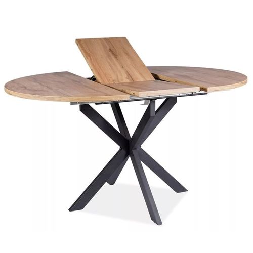 Table Ronde 100 / 135 Cm Style Bois Et Pieds Métal Larry