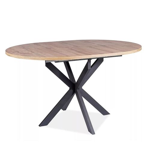 Table Ronde 100 / 135 Cm Style Bois Et Pieds Métal Larry