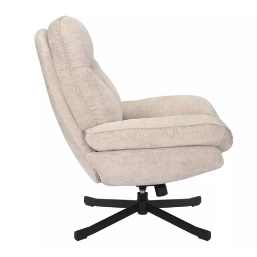 Fauteuil Pivotant à 360° En Tissu Moelleux Sans Accoudoirs Couleur Beige Zalka