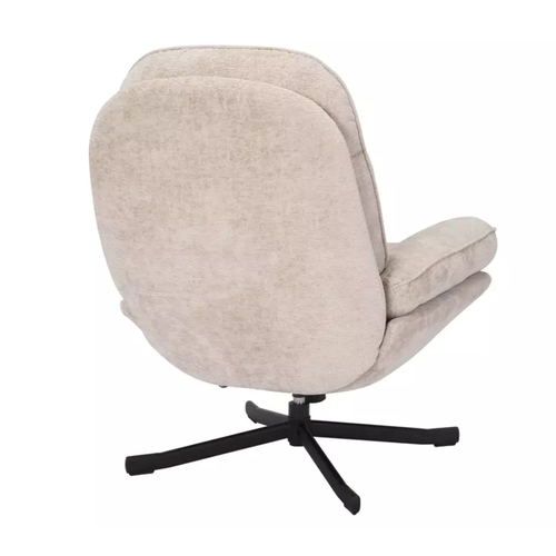 Fauteuil Pivotant à 360° En Tissu Moelleux Sans Accoudoirs Couleur Beige Zalka