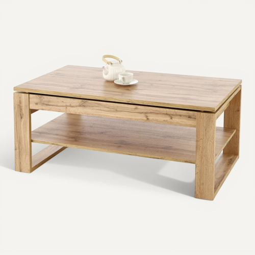 Table Basse Relevable 120 X 65 Cm Couleur Chêne Gemma