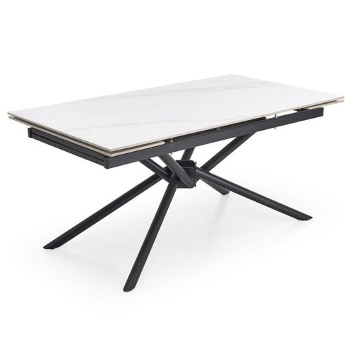 Table à Manger Extensible 160 / 220 Cm Aspect Marbre Blanc Viktor
