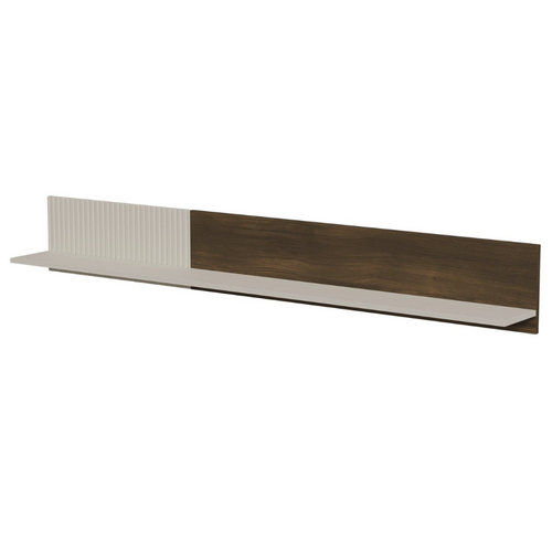 étagère Murale Contemporaine Beige Et Noyer 180 Cm Pump