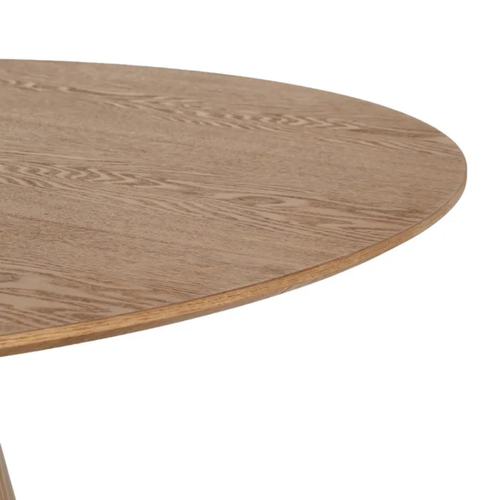 Table à Manger Ronde 120 Cm Finition Bois Naturel Piètement Conique Lyssoria