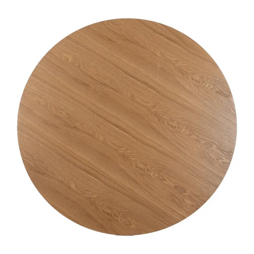 Table à Manger Ronde 120 Cm Finition Bois Naturel Piètement Conique Lyssoria