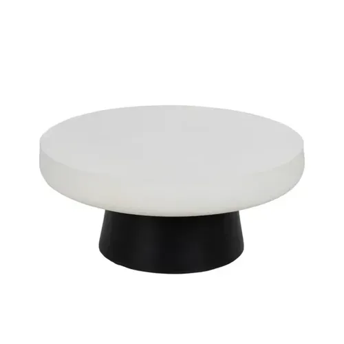 Table Basse Ronde Magnésium Blanc Noir Velindra