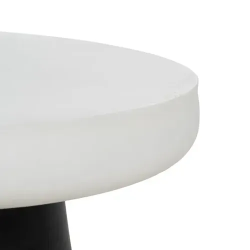 Table Basse Ronde Magnésium Blanc Noir Velindra