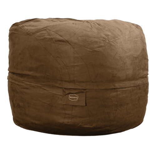 Pouf Géant Déhoussable Microsuède Chocolat 120 Cm