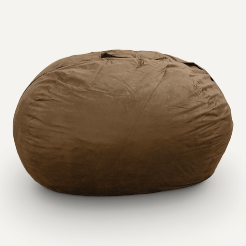 Pouf Géant Déhoussable Microsuède Chocolat 120 Cm