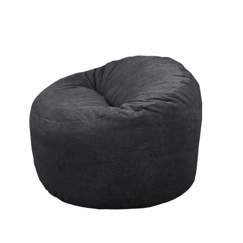 Pouf Velours Côtelé 100 Cm Bleu Marine