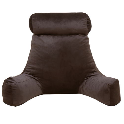 Coussin De Lecture Velours Chocolat 65 X 80 Cm