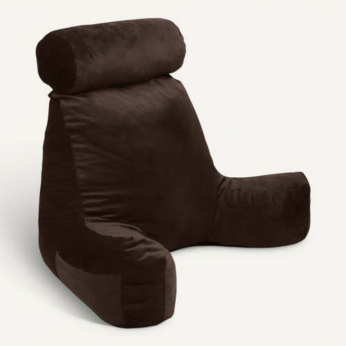 Coussin De Lecture Velours Chocolat 65 X 80 Cm