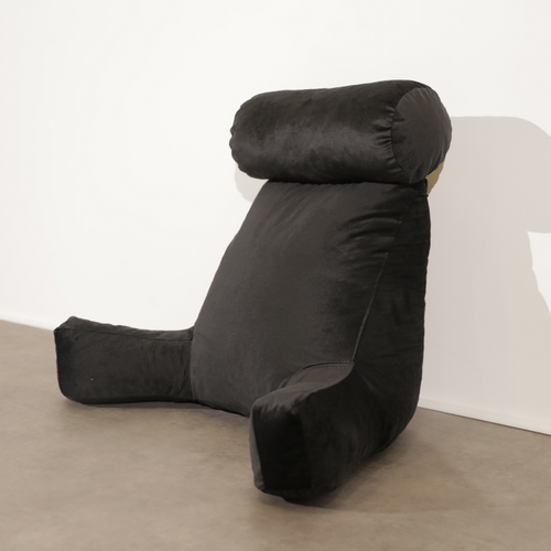 Coussin De Lecture Velours Noir 65 X 80 Cm