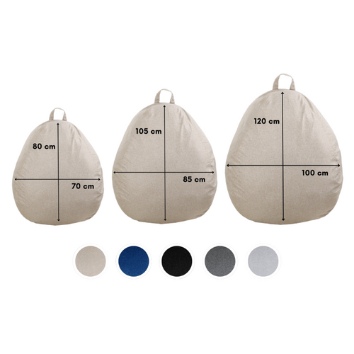 Pouf Poire Déhoussable Beige 80 X 70 Cm