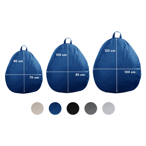 Pouf Poire Déhoussable Bleu 120 X 100 Cm