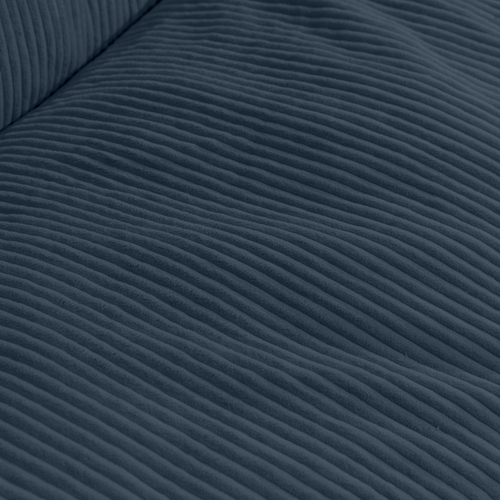 Pouf Velours Côtelé Épais 100cm Bleu Foncé