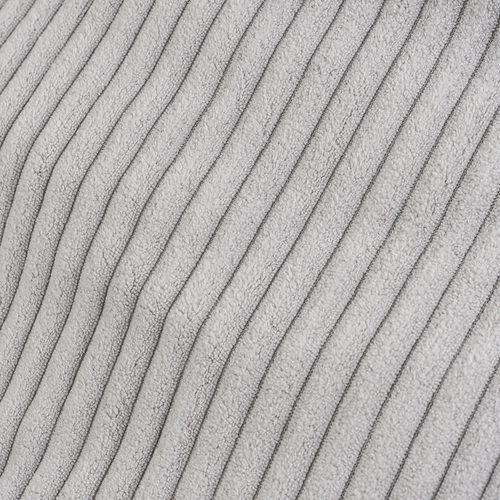 Pouf Poire Déhoussable Velours Côtelé - 80x70 Cm Gris Clair
