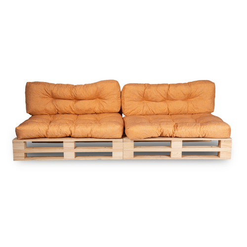 Coussins Palette Lot X2 En Polyester 120x80cm/120x40cm Orange