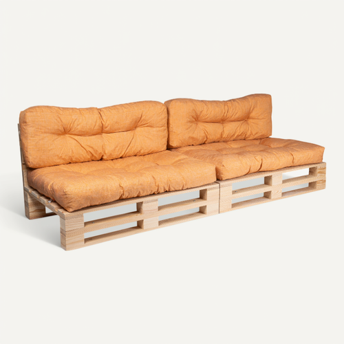 Coussins Palette Lot X2 En Polyester 120x80cm/120x40cm Orange