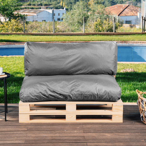 Coussins Palette Déhoussable Imperméable Lot Gris Foncé