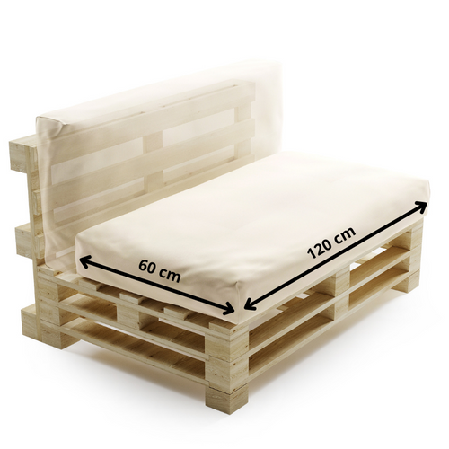 Coussin Palette Déhoussable Imperméable 120 X 60 Cm Beige