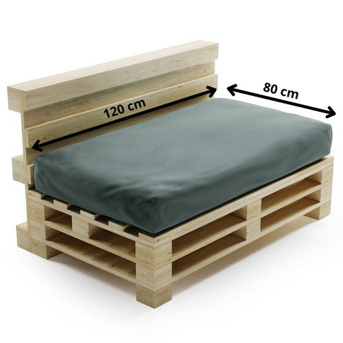 Coussin Palette Déhoussable Imperméable Assise 120 X 80 Cm Gris Foncé